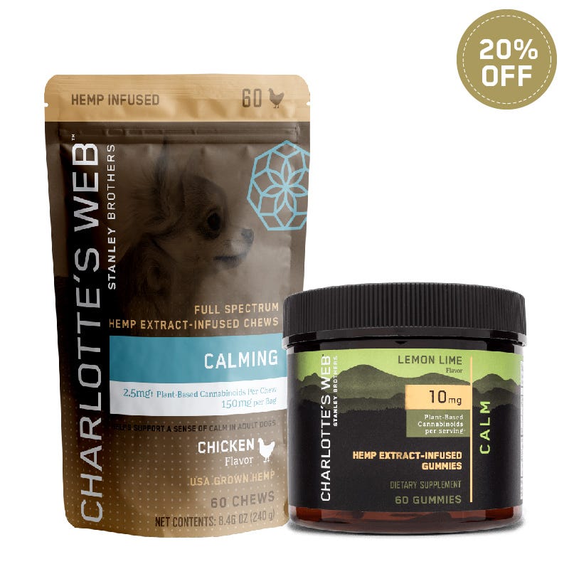 CALMING PET CHEWS + CALMING HUMAN GUMMIES